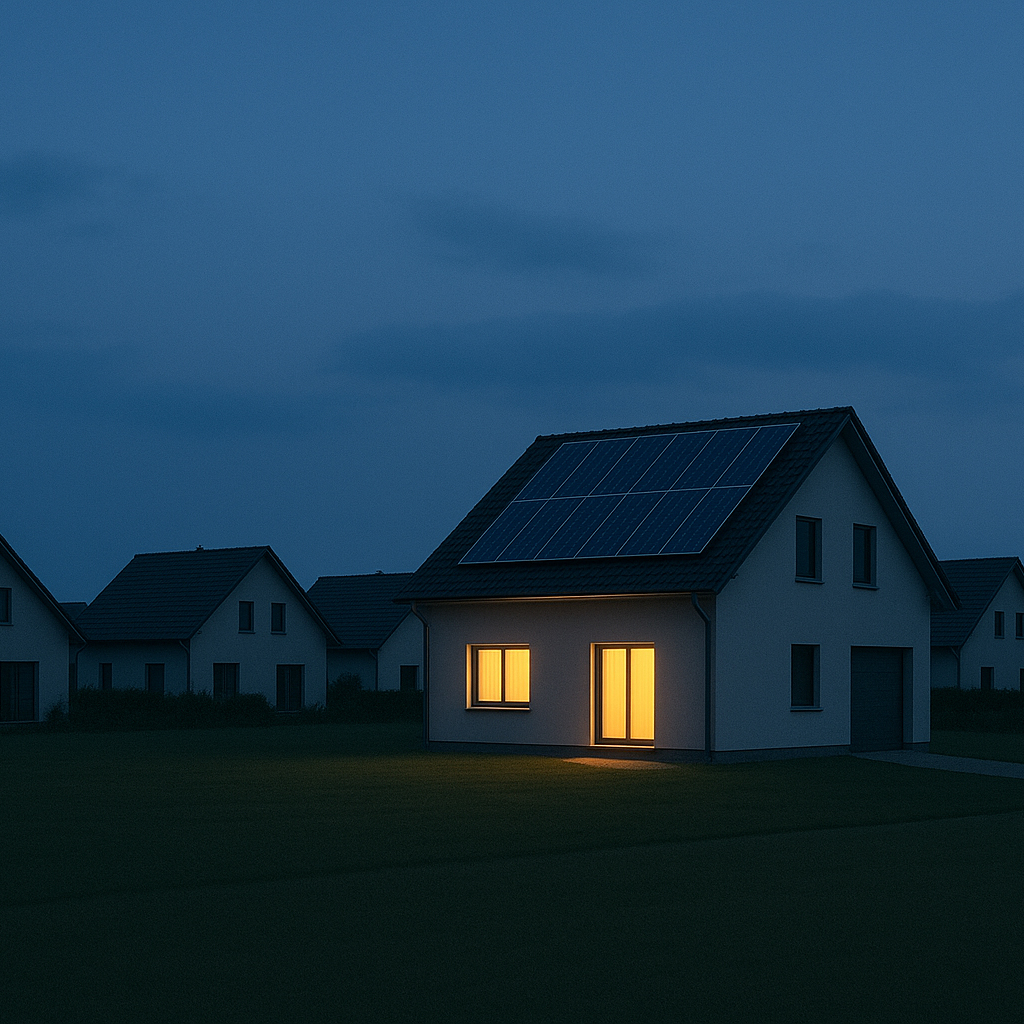 Photovoltaik Notstromversorgung- Notstromfunktion PV-Anlage sorgt für Helligkeit bei Nacht